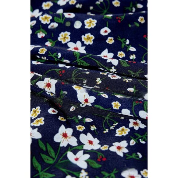 Boho Lantern Long Sleeve Floral Dress Blue - Picture 6 of 11